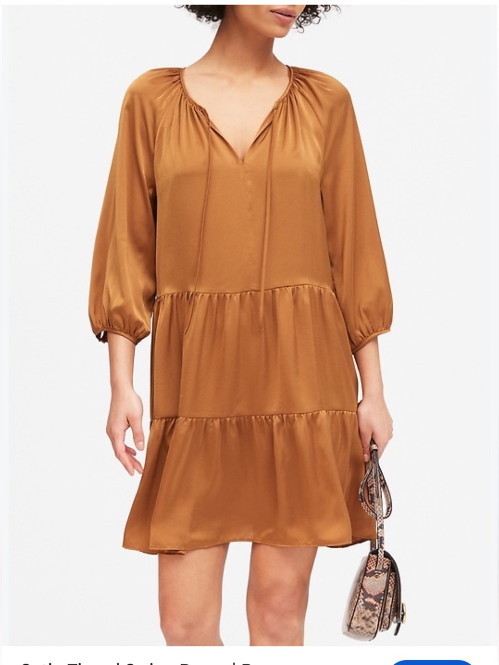 Banana Republic Satin Tiered Swing Dress